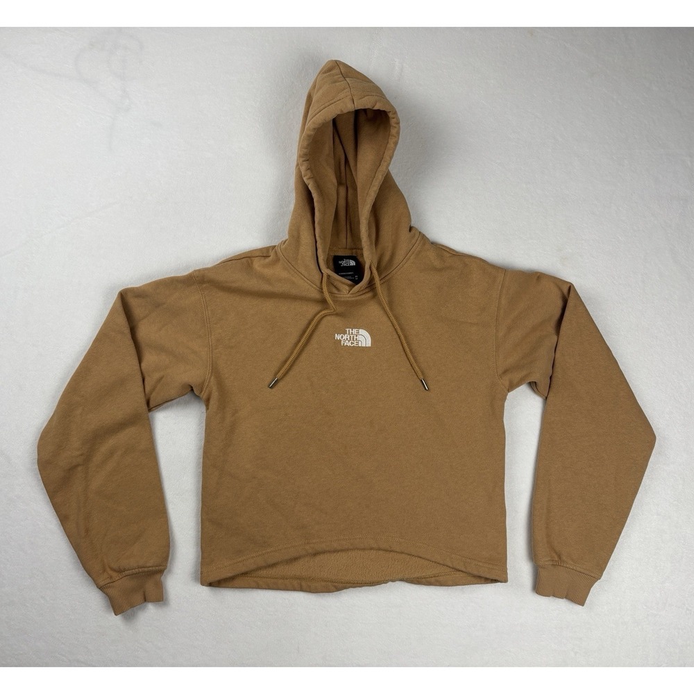 The‎ North Face Women's Cropped Hoodie Brown XS Logo Sweatshirt
